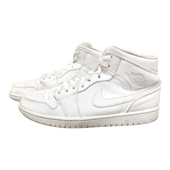 Jordan Other - AIR JORDAN 1 Retro Mid Triple White 554724-109 Basketball Sneaker 2018 Size 11